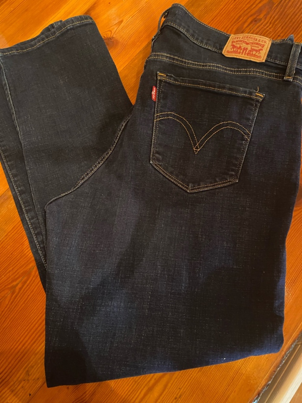 Levi's Dark Indigo Straight Jeans with Red Tab